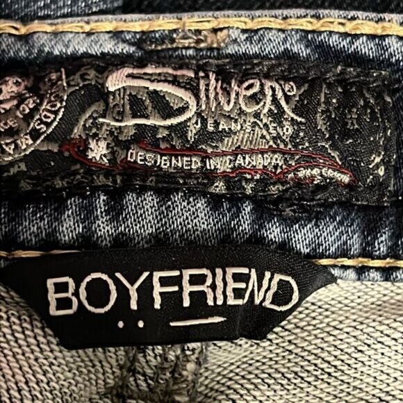 Silver Blue Boyfriend Joga Capris Clamdiggers Jeans Size 27 - Picture 8 of 10